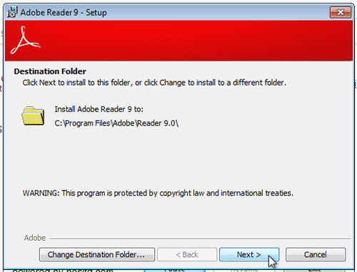 Windows 7 > Installer acrobat reader 9.0