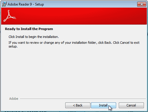 Windows 7 > Installer acrobat reader 9.0