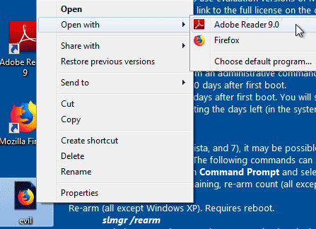 Windows 7 > Ouvrir le fichier PDF