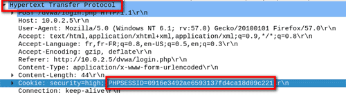VM Kali > Récupérer la valeur du cookie de session