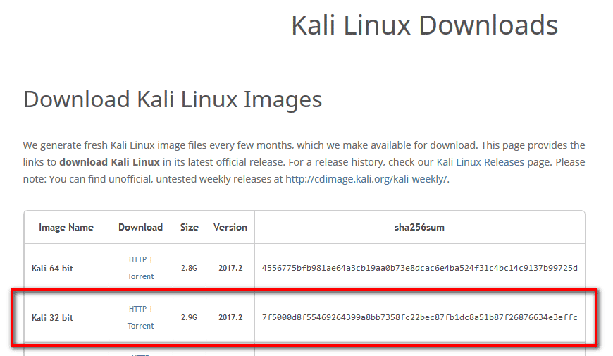 Téléchargement de Kali Linux