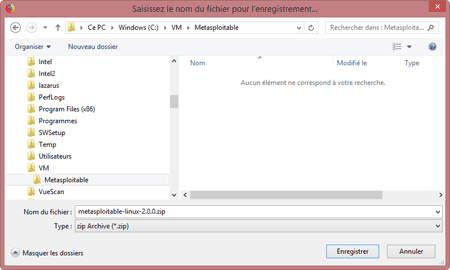 Téléchargement de Metasploitable