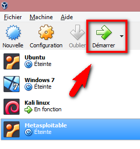Lancement de la VM Metasploitable