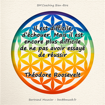 Il est difficile d'échouer. Mais il est encore plus difficile de ne pas avoir essayé de réussir — Théodore Roosevelt