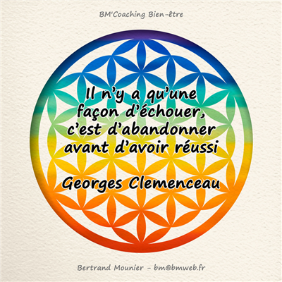 Il n'y a qu'une façon d'échouer, c'est d'abandonner avant d'avoir réussi — Georges Clemenceau